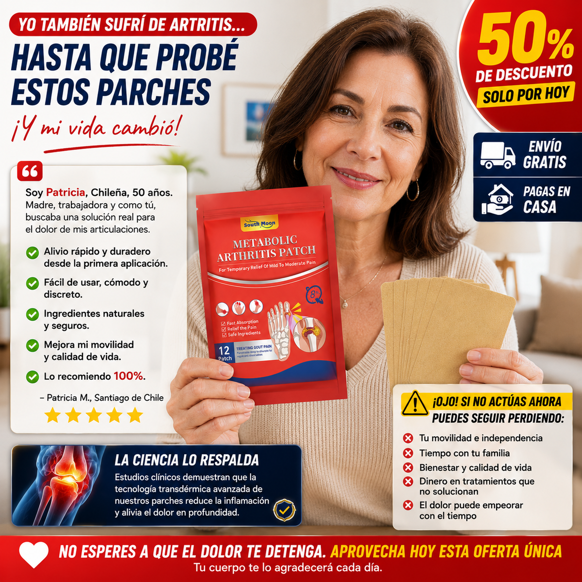 Compra 1 y Llévate 2 - Parches Naturales para Articulaciones ArtiCalm™ (36 unidades)