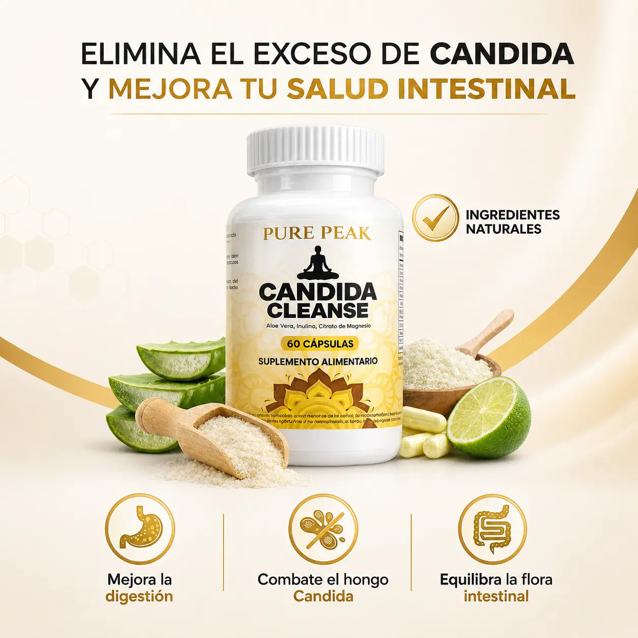 COMBO ANTIEDAD: NAD+ Resveratrol 60 Caps + Candida Cleanse Detox Pure Peak™ [ÚLTIMAS UNIDADES]