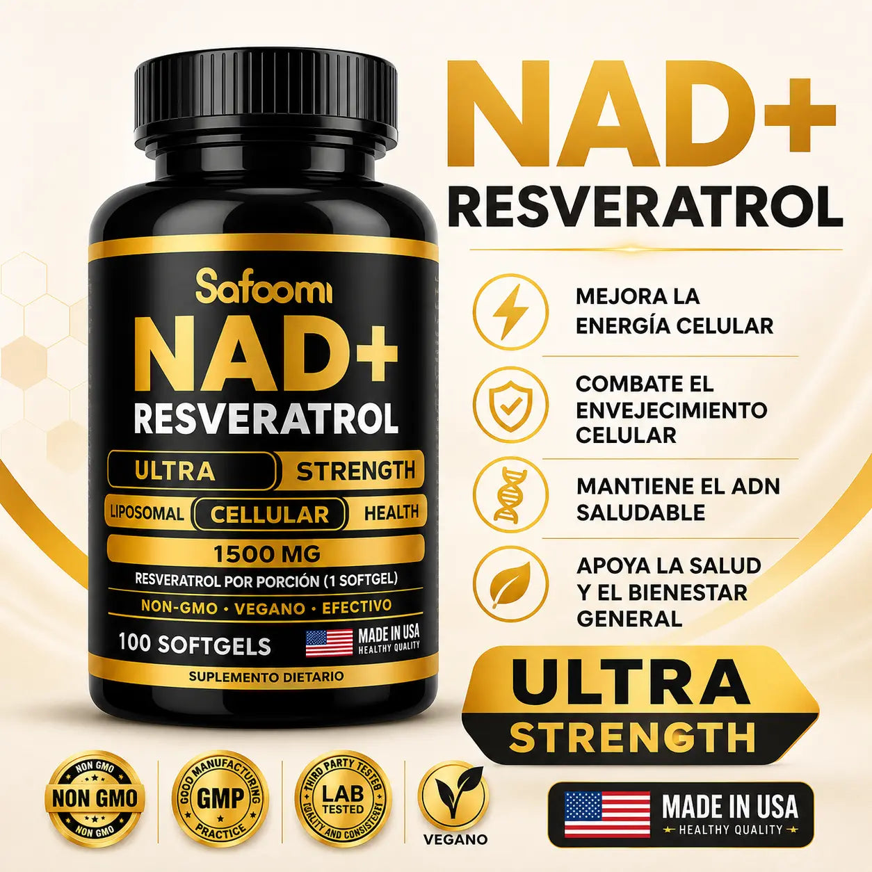 COMBO ANTIEDAD: NAD+ Resveratrol 60 Caps + Candida Cleanse Detox Pure Peak™ [ÚLTIMAS UNIDADES]