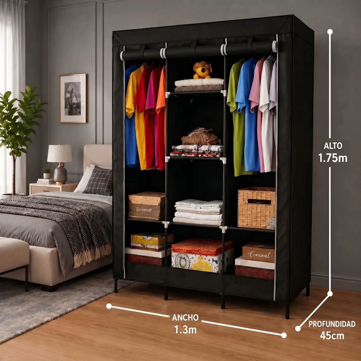 Closet Plegable Multiuso MaxCloset™ + Zapatero Perchero [ÚLTIMAS UNIDADES]